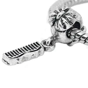 Comb with Flower Pattern European Bead Compatible for Most European Snake Chain Bracelet