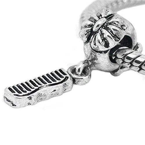 Comb with Flower Pattern European Bead Compatible for Most European Snake Chain Bracelet