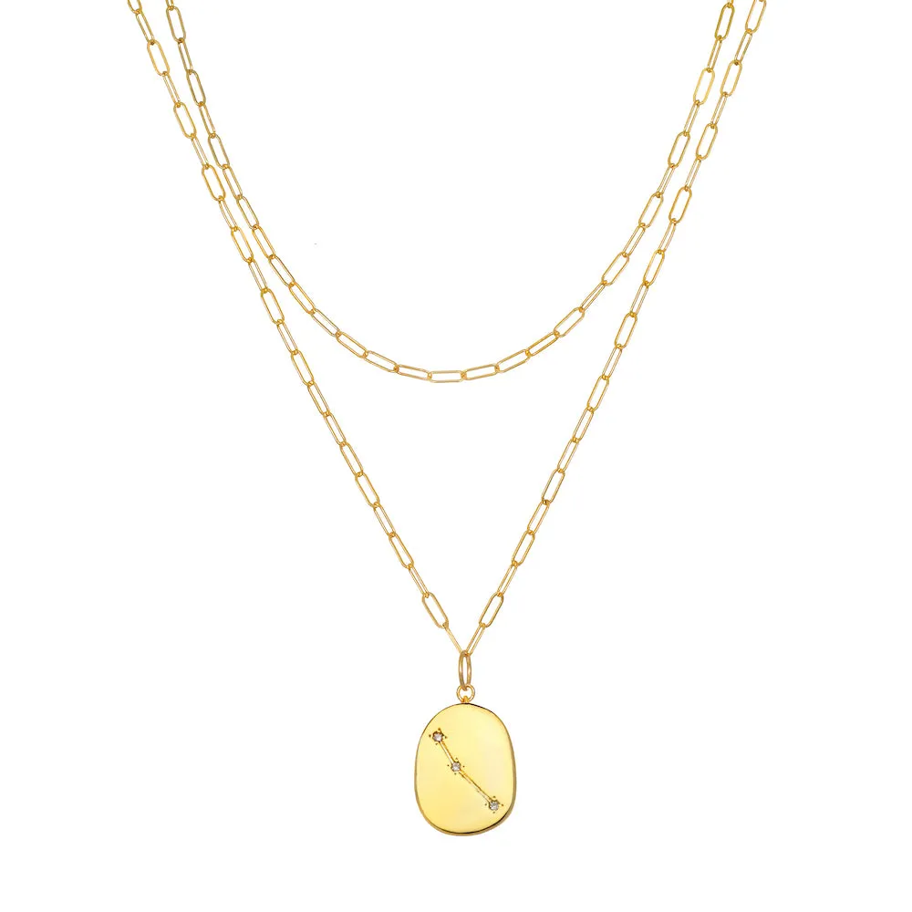 Constellation Layered Necklace Gold-All Signs
