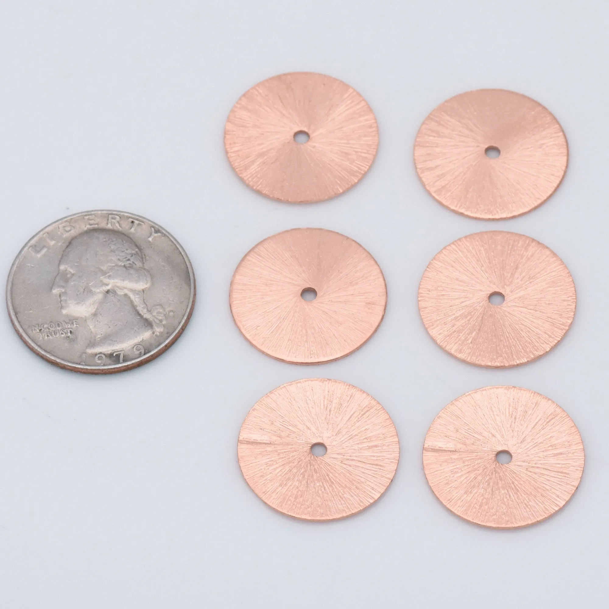 Copper Flat Disc Heishi Spacer Beads - 20mm