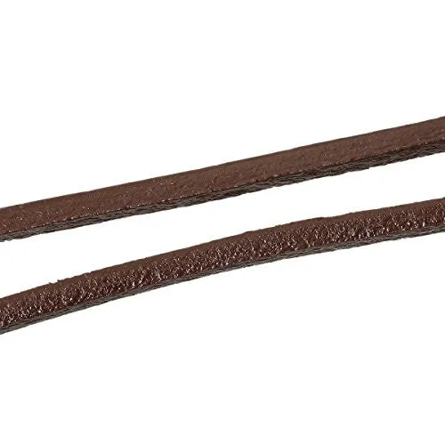 Cowhide Leather Bracelet Coffee Cord End Clasp 79cm(31 1/8") long
