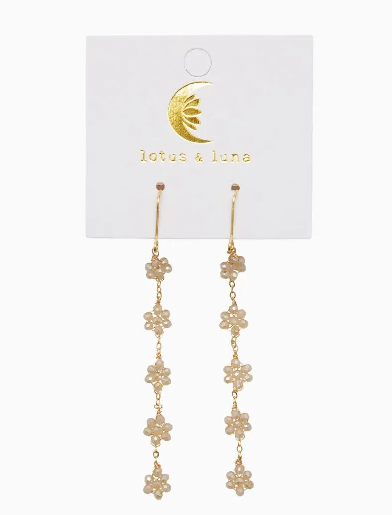 Cream Flower Dangle Earrings