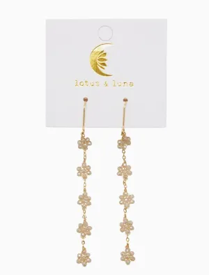 Cream Flower Dangle Earrings