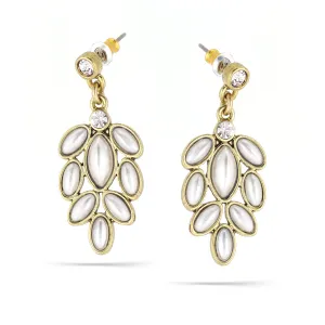 CREAM PEARL DROP EARRINGS #253CP3501 (1F3/4C3)