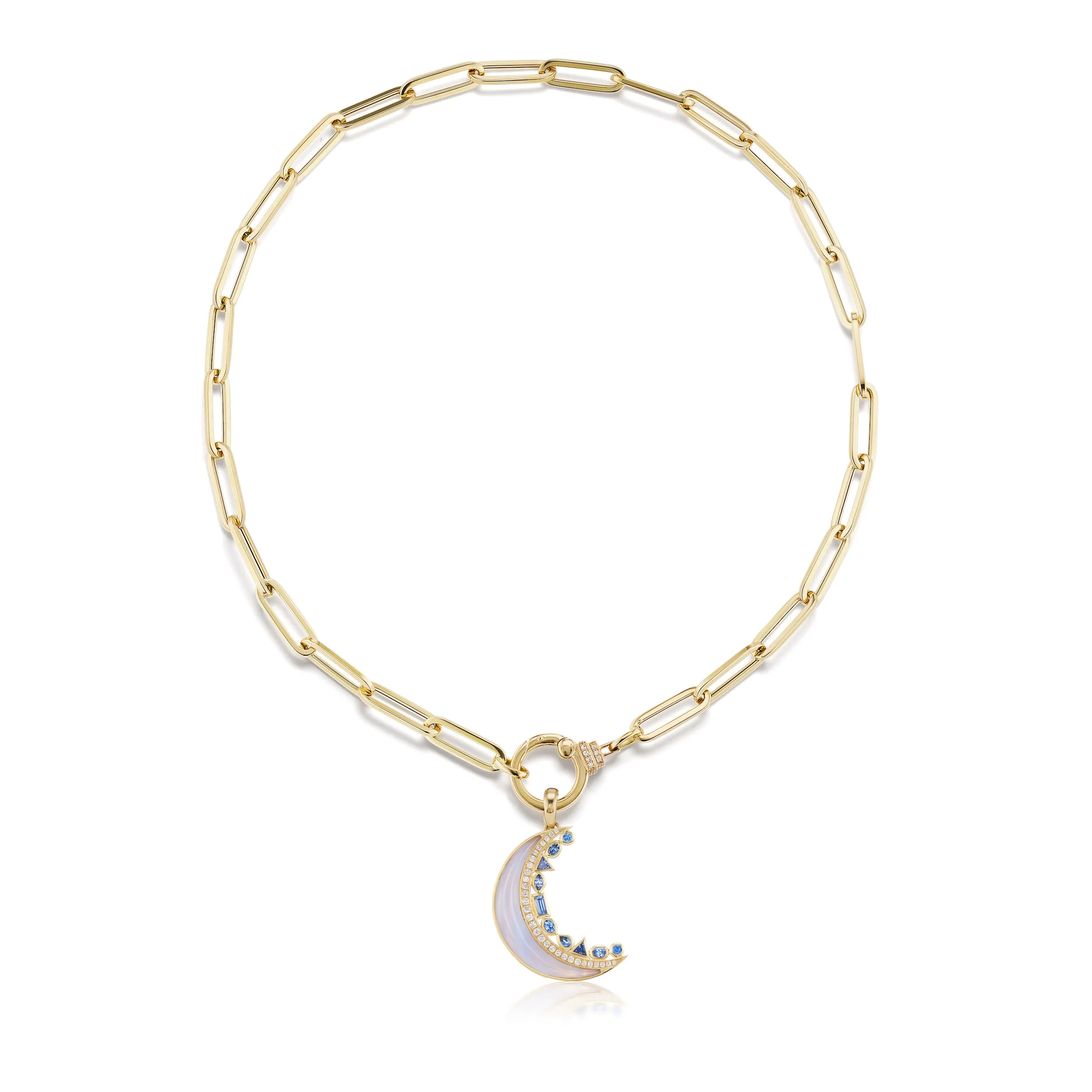 Crescent Moon Inlay Pendant