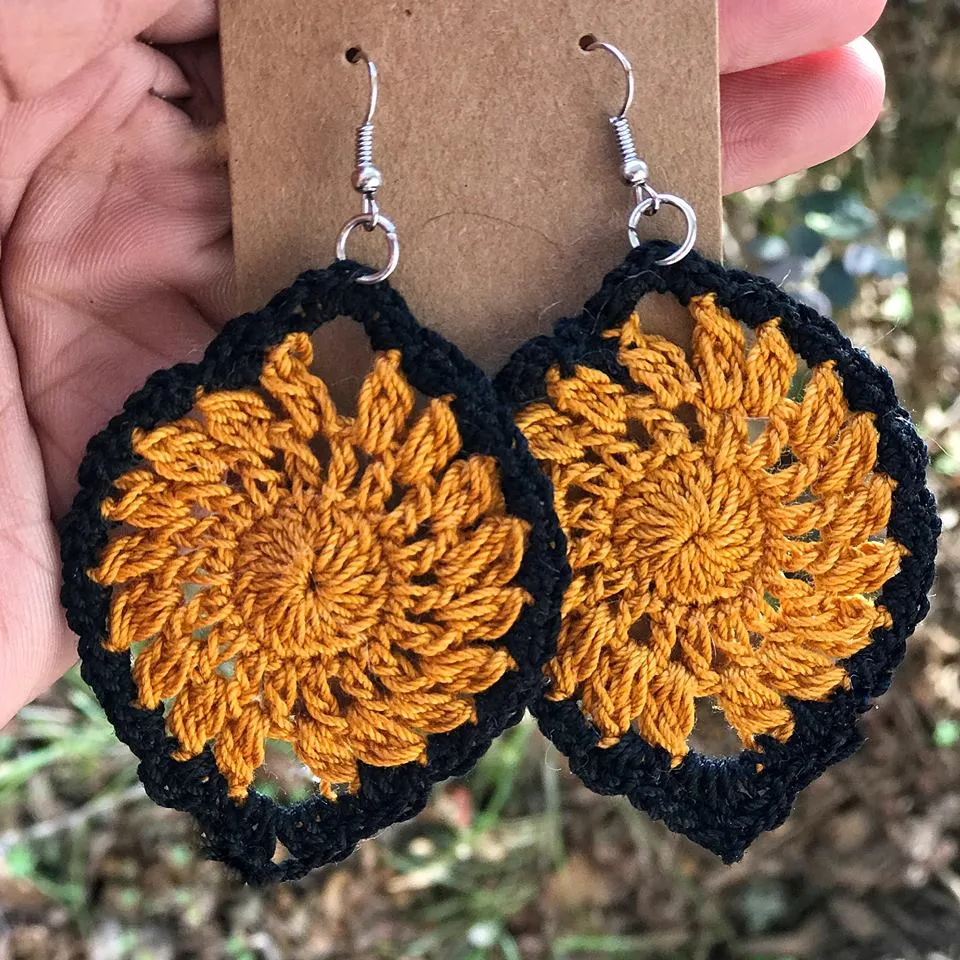 Crochet  Hoop Earrings