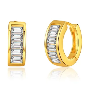 Crystal & 18K Gold-Plated Huggie Earrings