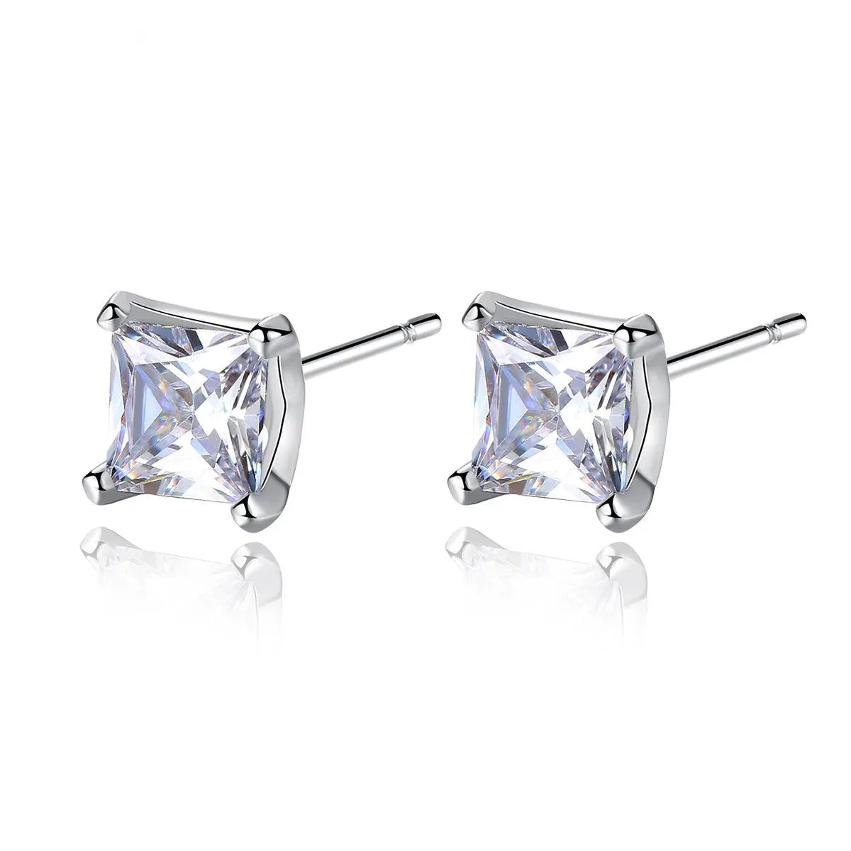Crystal & Silver-Plated Stud Earrings