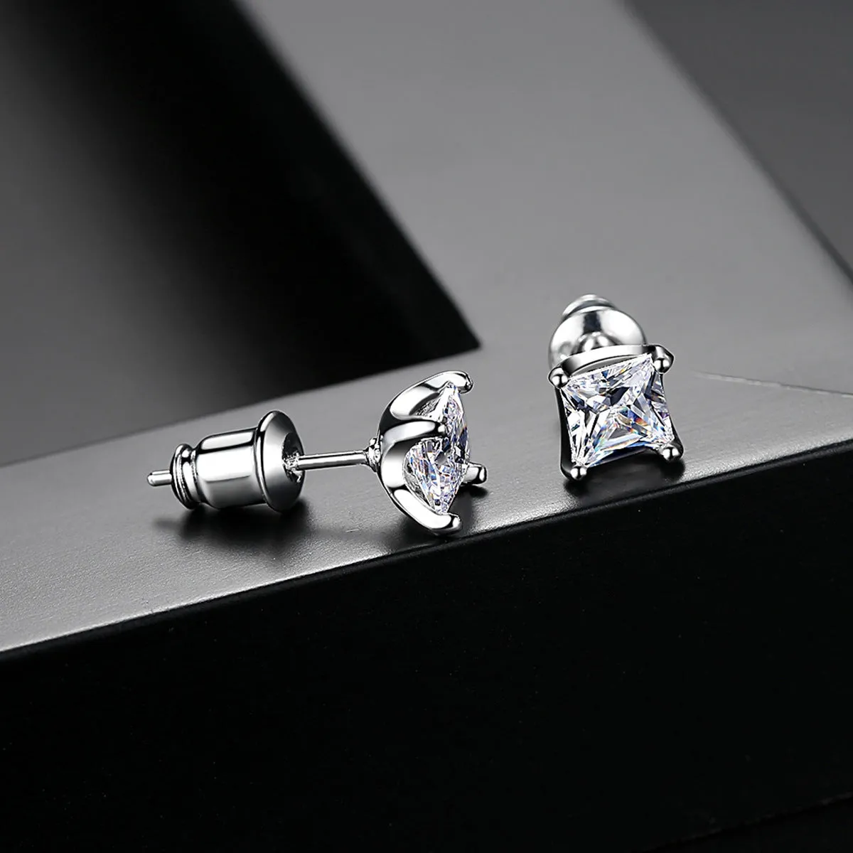 Crystal & Silver-Plated Stud Earrings
