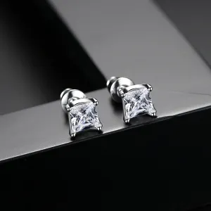 Crystal & Silver-Plated Stud Earrings