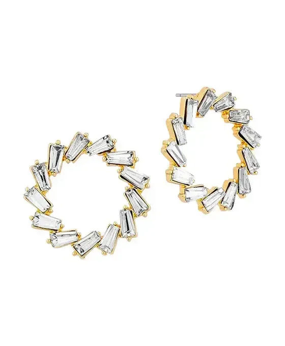 Crystal Baguette Circle Post Earring