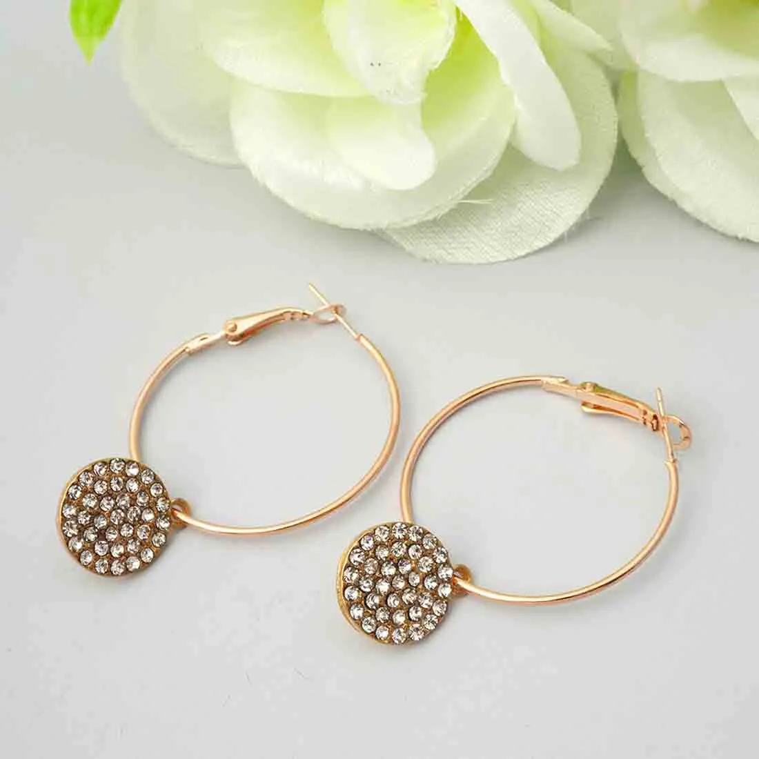 Crystal Coin Hoops