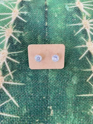 Crystal Crown Stud Earrings