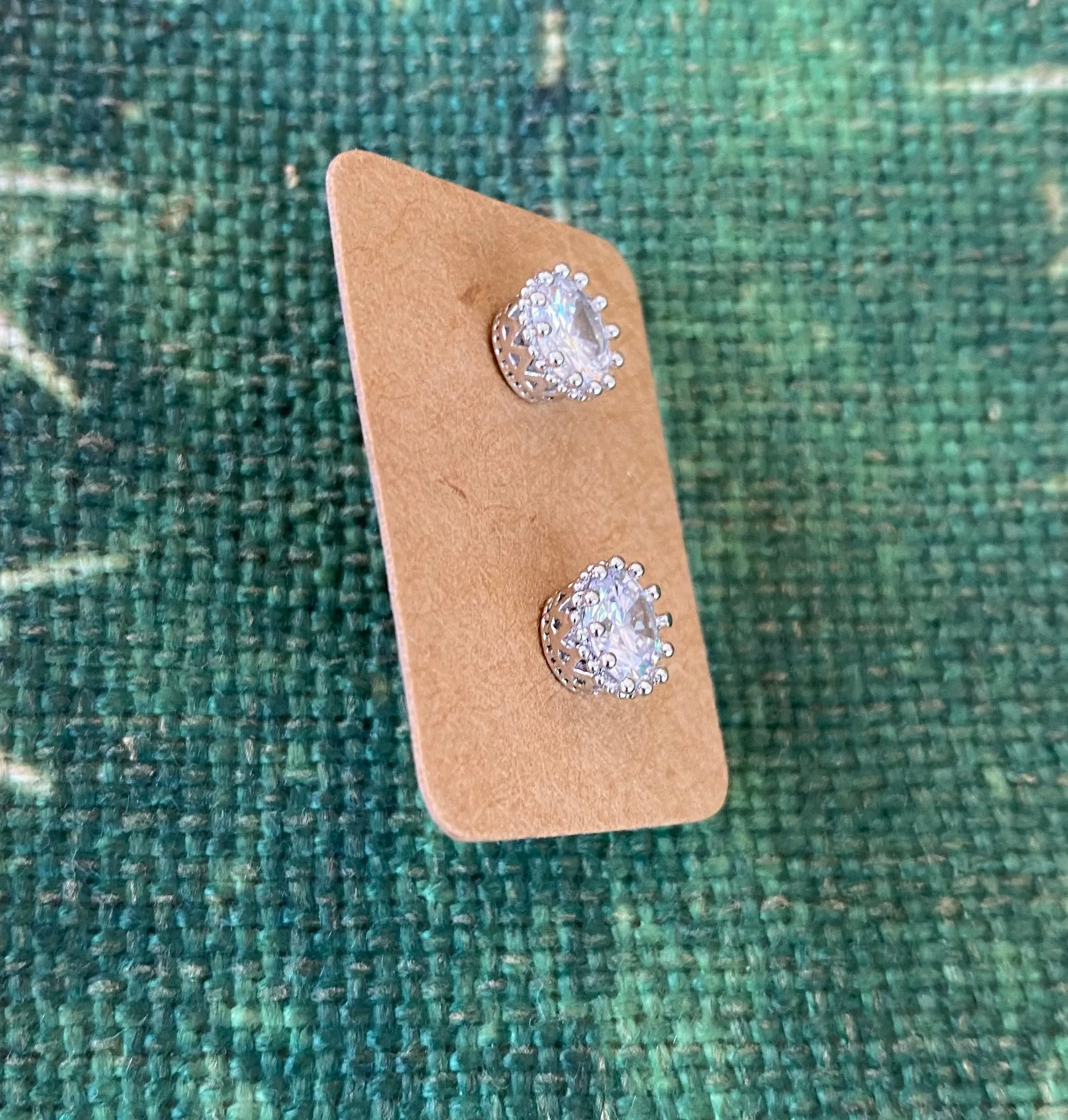 Crystal Crown Stud Earrings