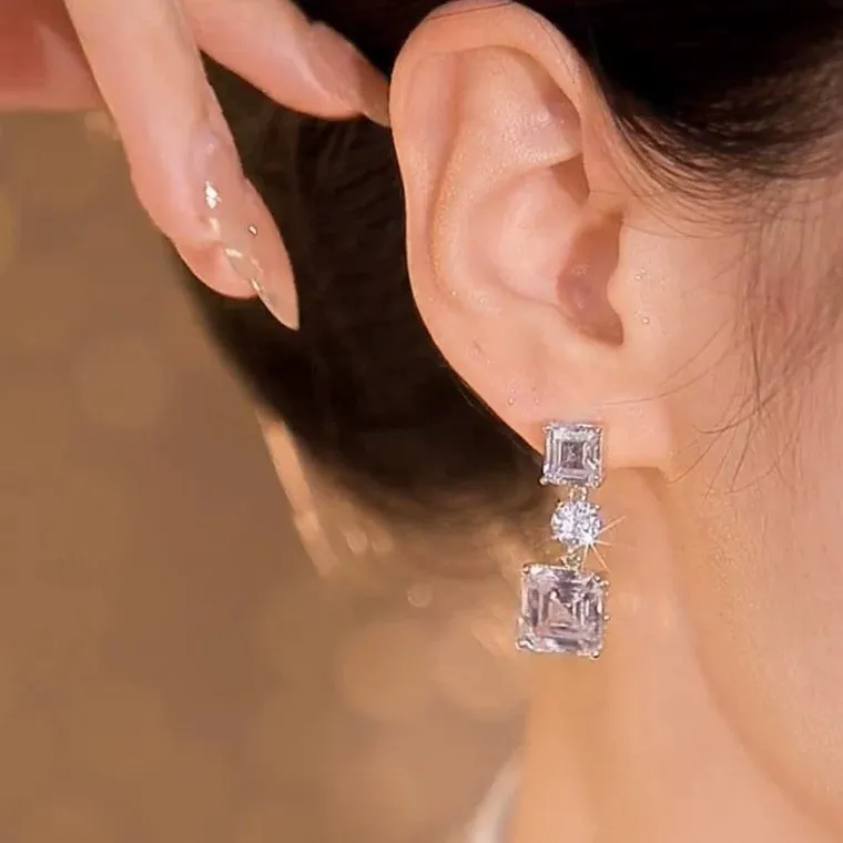 Crystal Cube Earrings