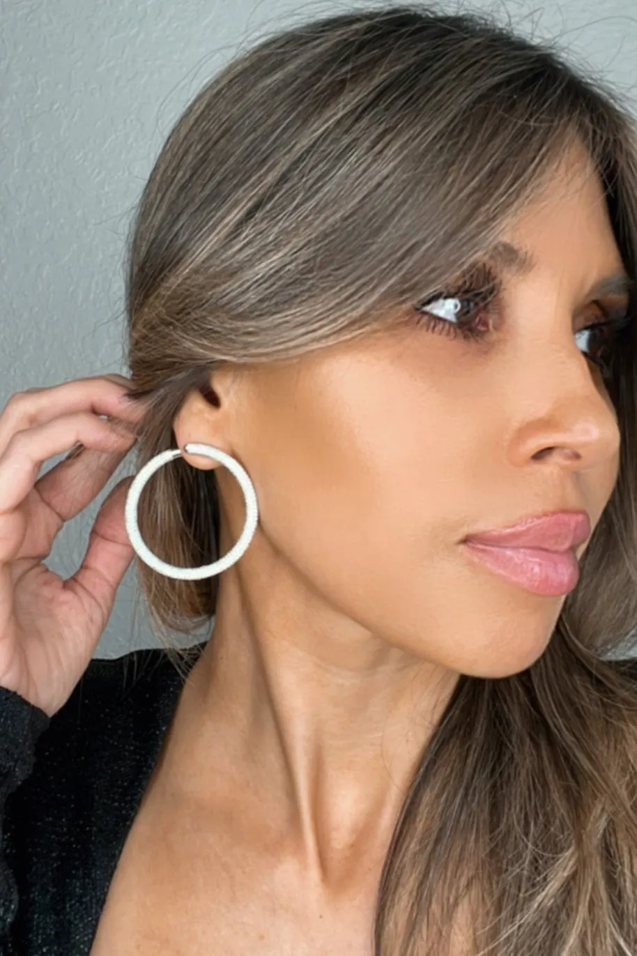 Crystal CZ Hoop Earring