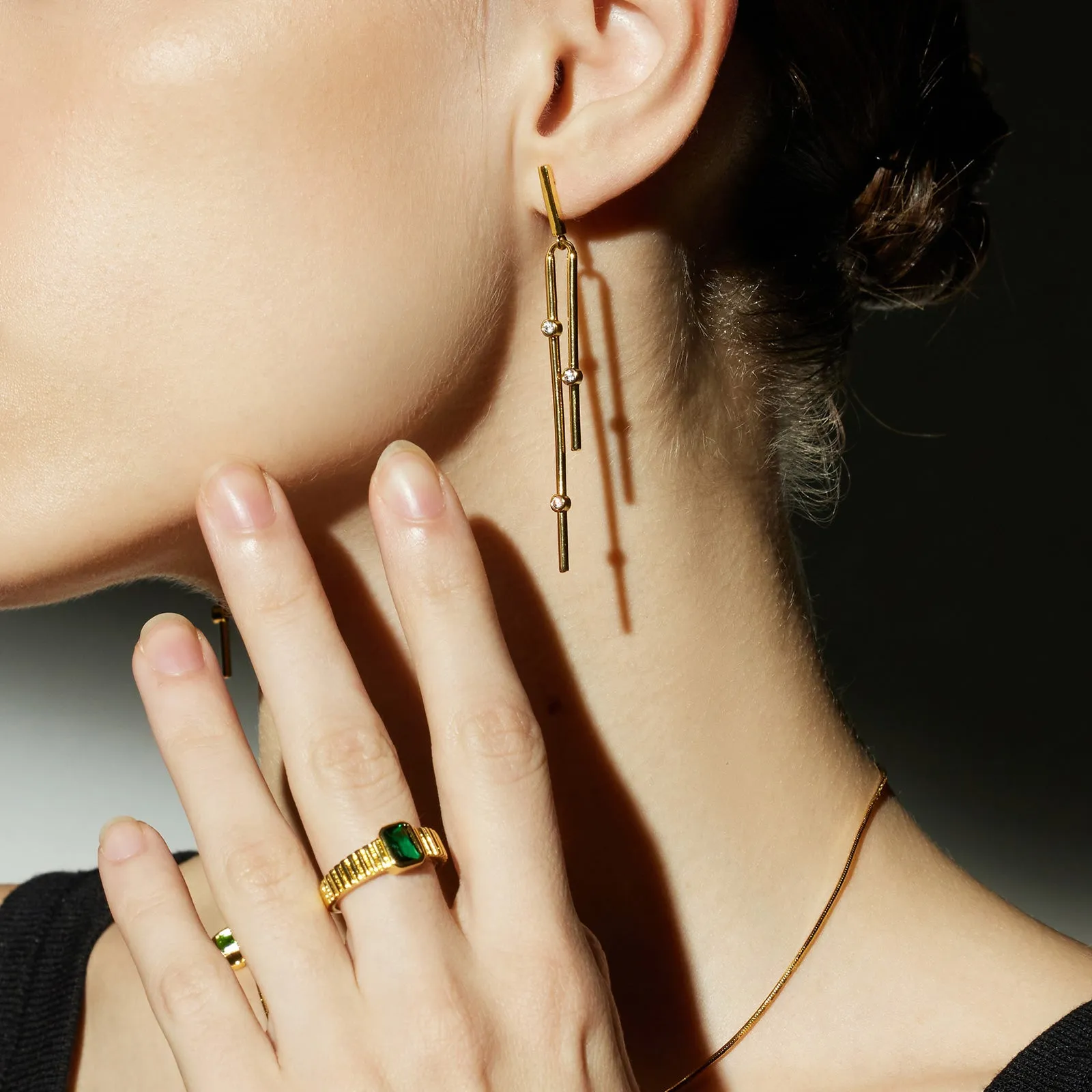 Crystal Double Drop Earrings