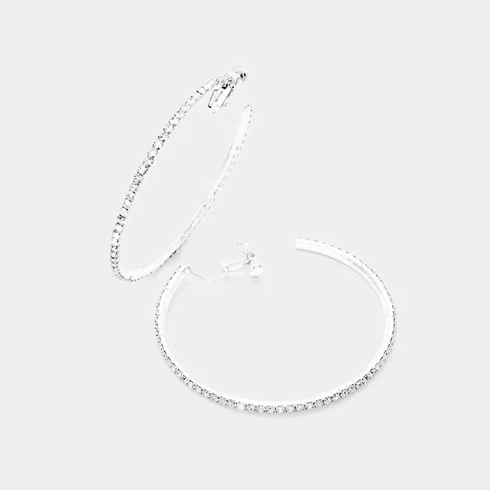 Crystal Rhinestone Hoop Earrings | 2.5" | 378695