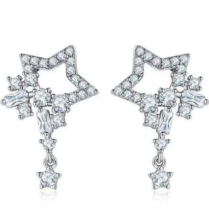 Crystal Star Dangle Earrings