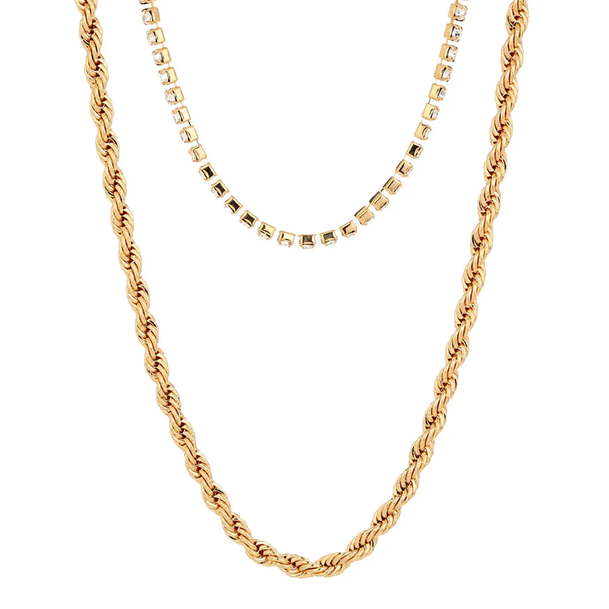 Cubic Zirconia & 18K Gold-Plated Necklace Set