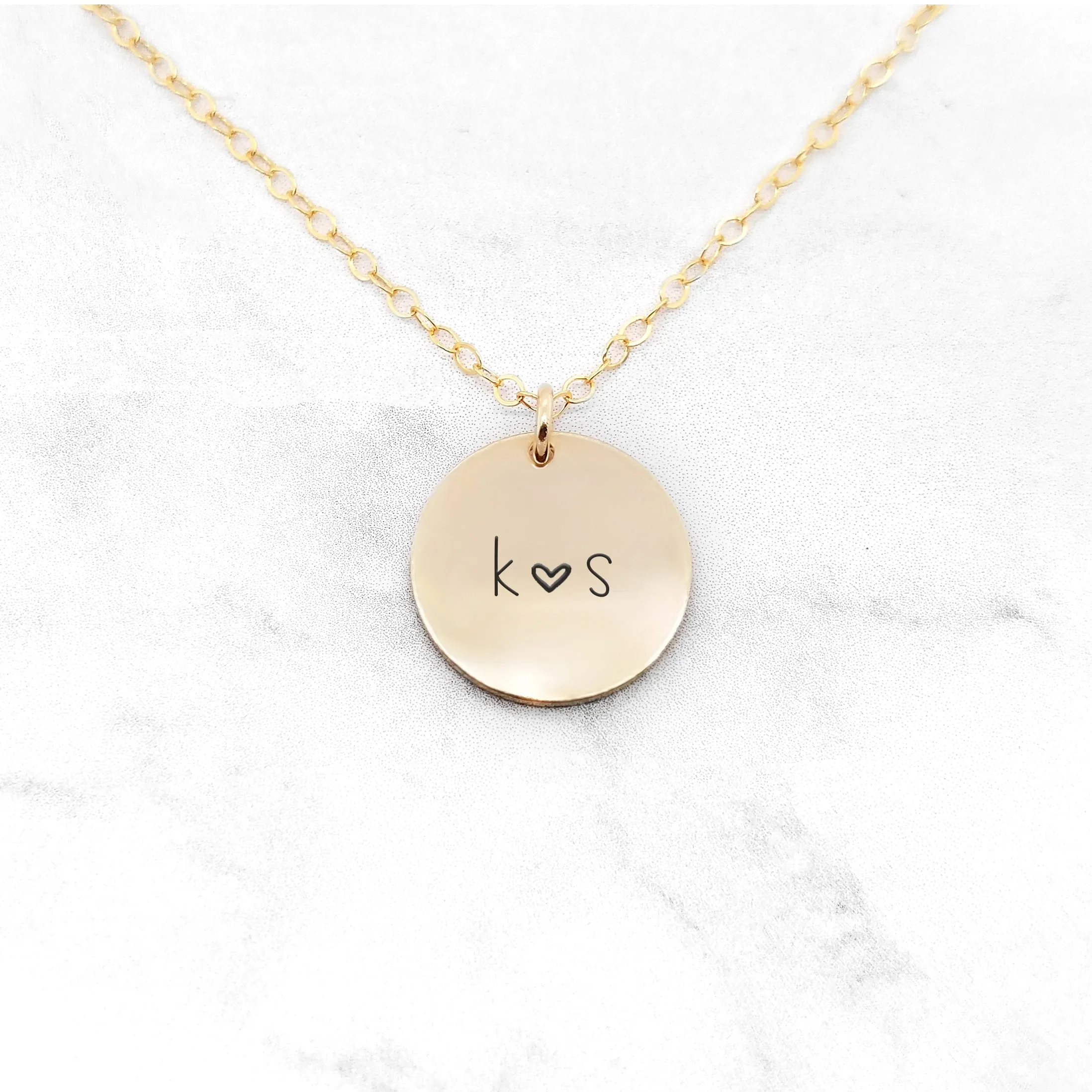 Custom Disc Necklace - Initial Disc Necklace