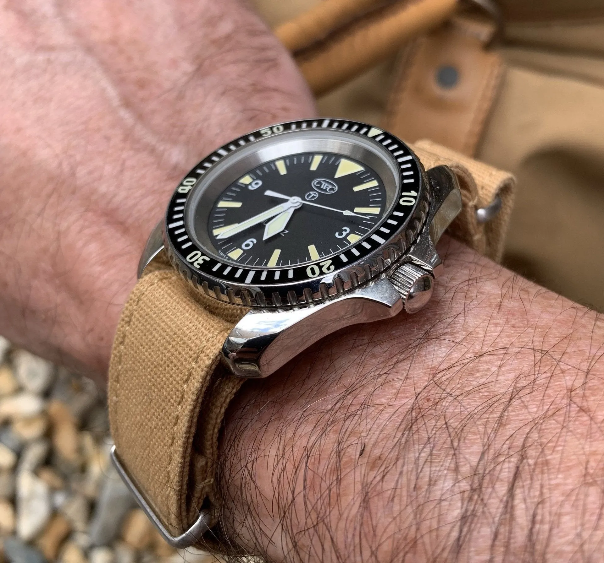 CWC Vintage Style Canvas Watch Strap
