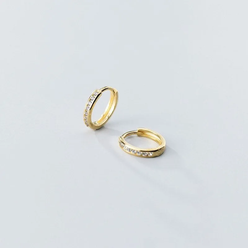 CZ Huggie Earrings-SH041