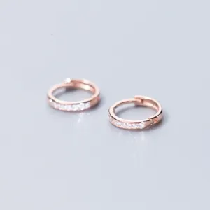 CZ Huggie Earrings-SH041