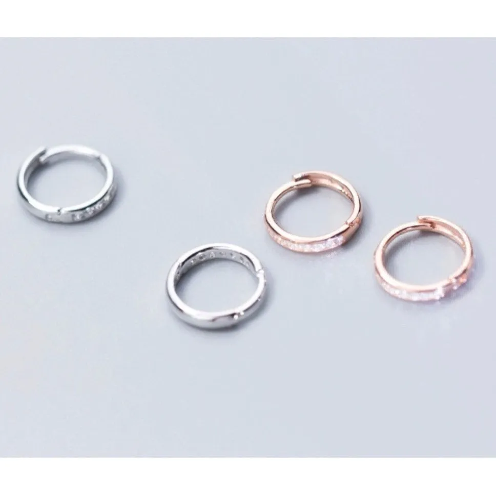 CZ Huggie Earrings-SH041