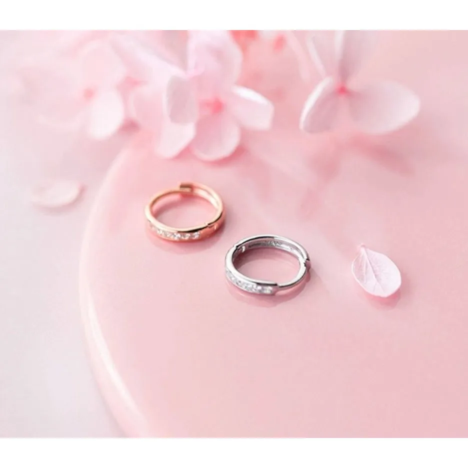 CZ Huggie Earrings-SH041