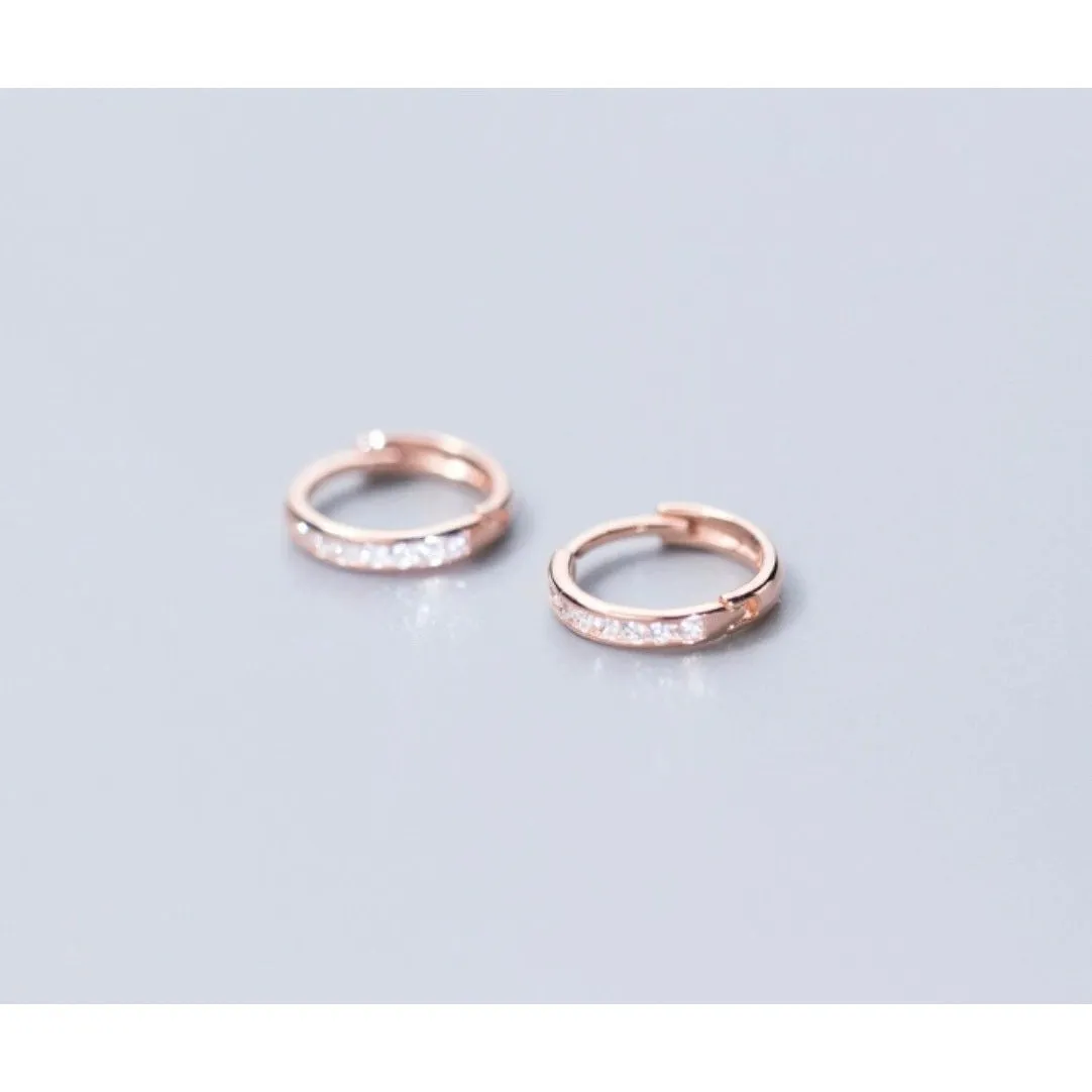 CZ Huggie Earrings-SH041