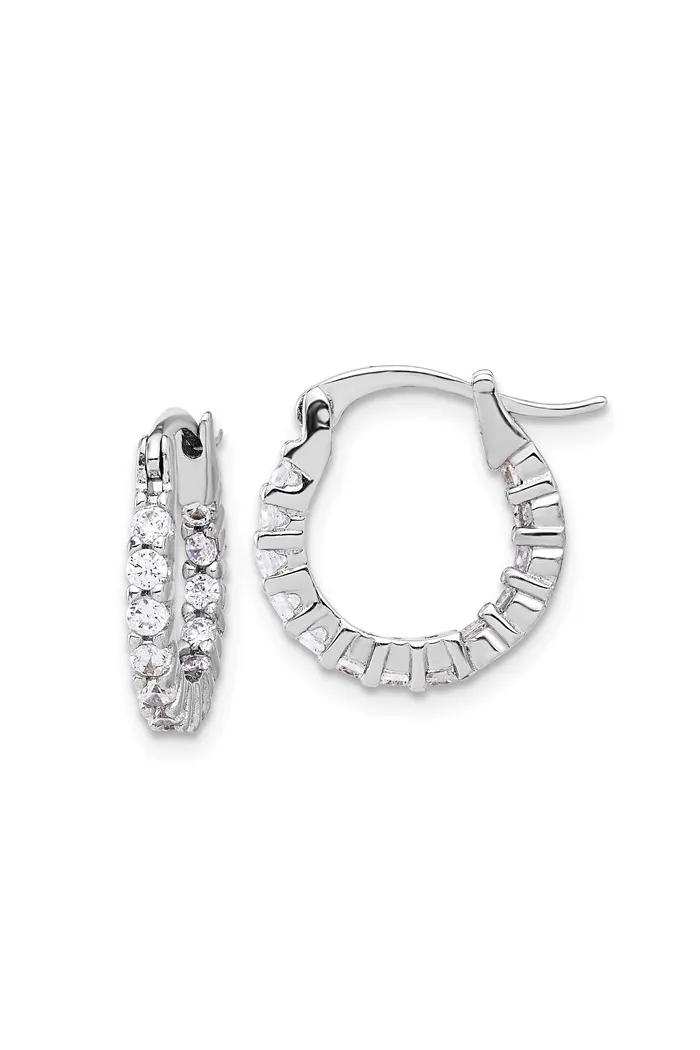 CZ in/out hoop earrings