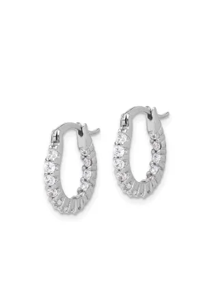 CZ in/out hoop earrings