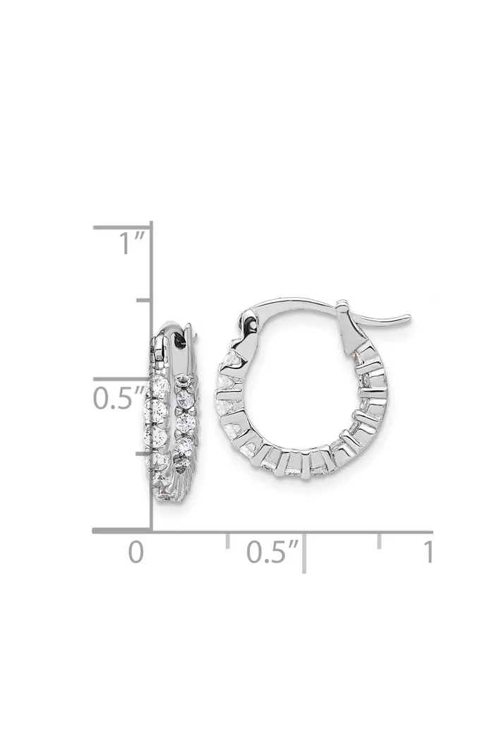 CZ in/out hoop earrings