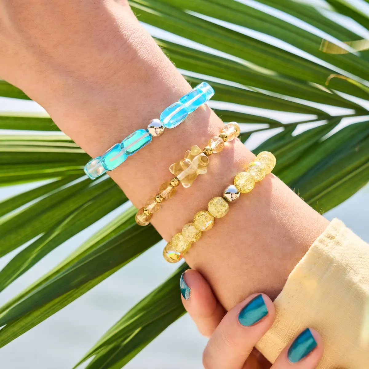 Daffodil Dew | .925 Sterling Silver | Bubble Glass Bracelet