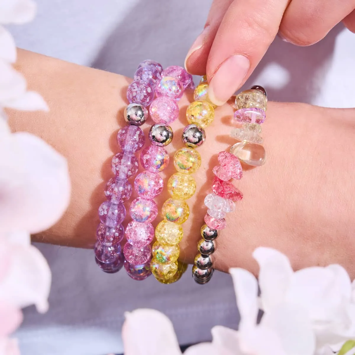 Daffodil Dew | .925 Sterling Silver | Bubble Glass Bracelet