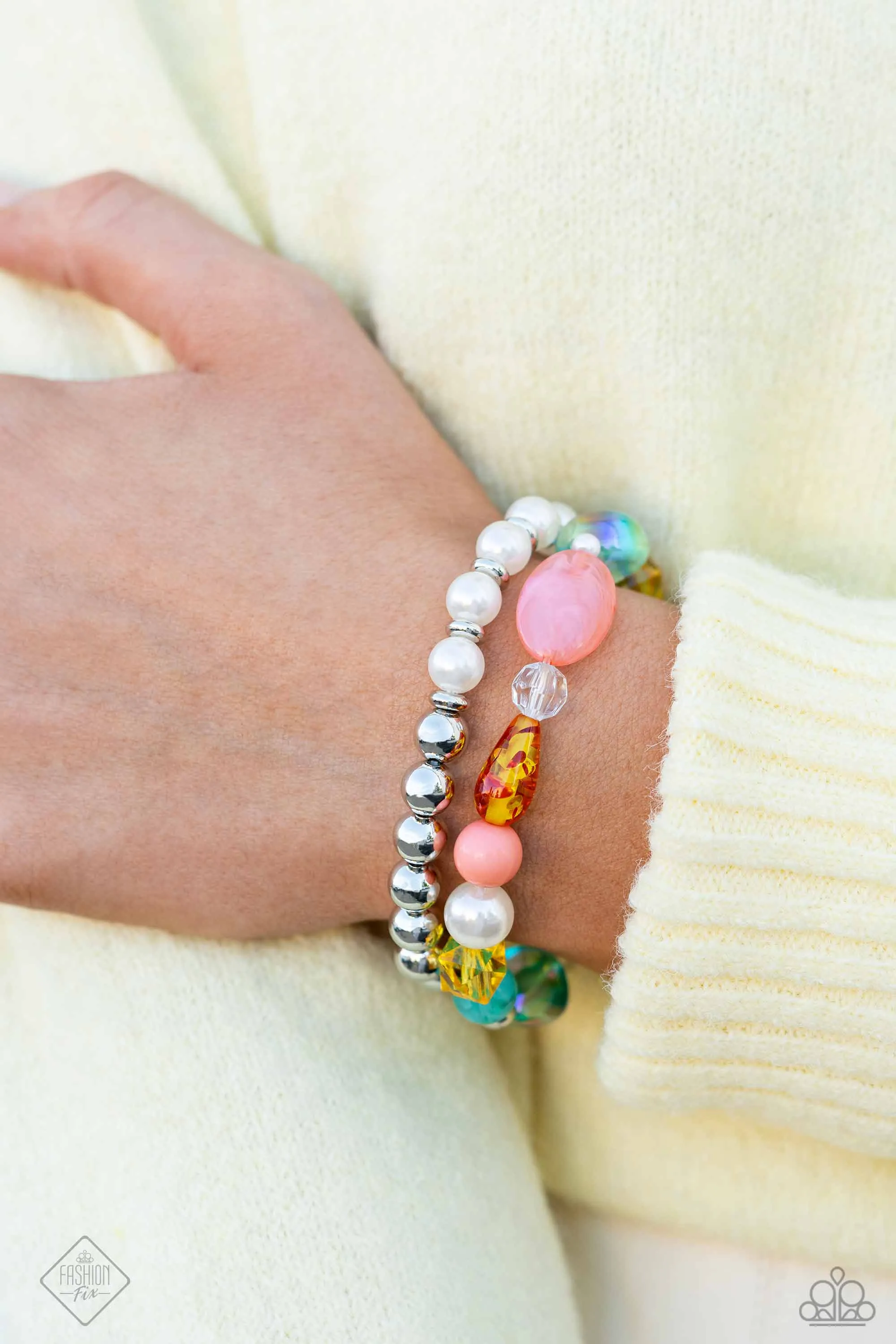 DAISY Town - Multi - Colorful Bead Paparazzi Stretchy Bracelet - February 2024 Glimpses of Malibu