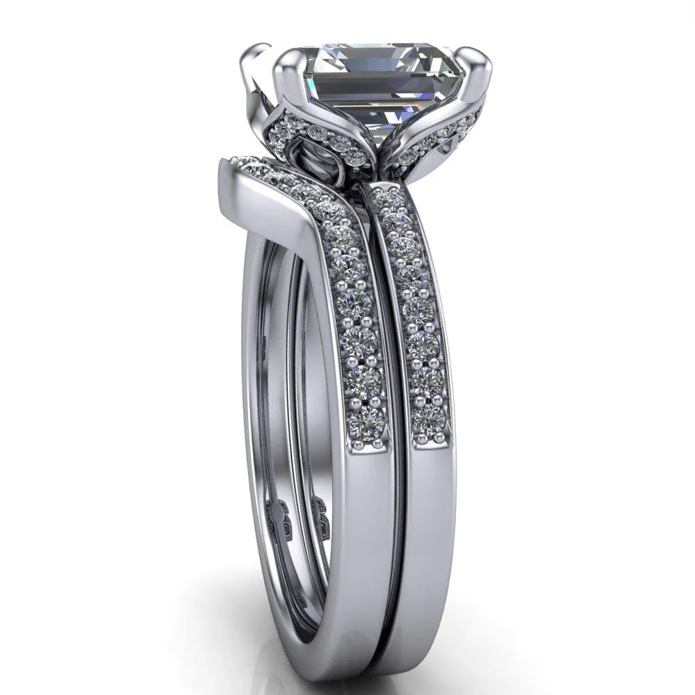 Dalton Asscher Moissanite 4 Prong Engagement Ring
