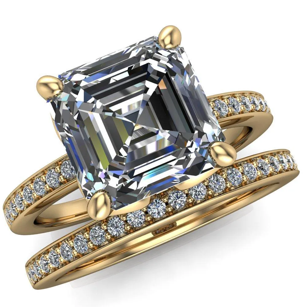 Dalton Asscher Moissanite 4 Prong Engagement Ring