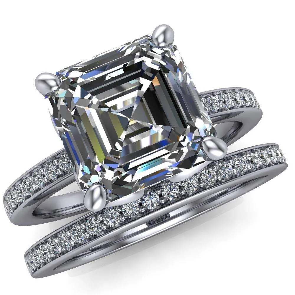 Dalton Asscher Moissanite 4 Prong Engagement Ring