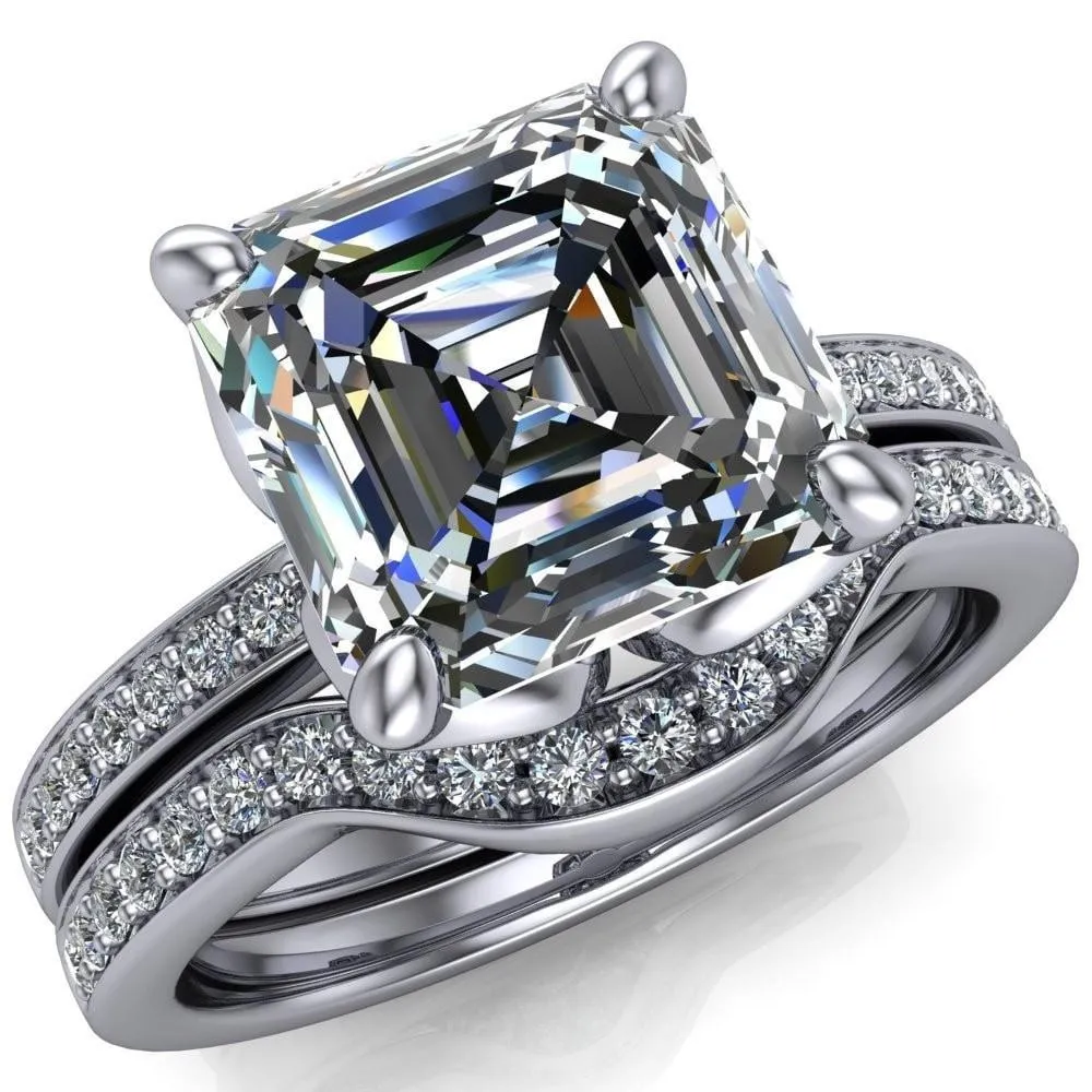 Dalton Asscher Moissanite 4 Prong Engagement Ring