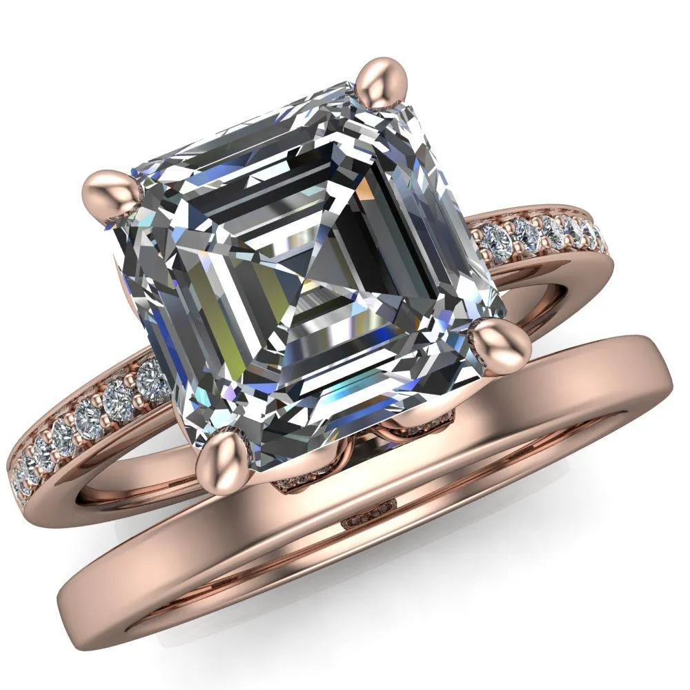 Dalton Asscher Moissanite 4 Prong Engagement Ring