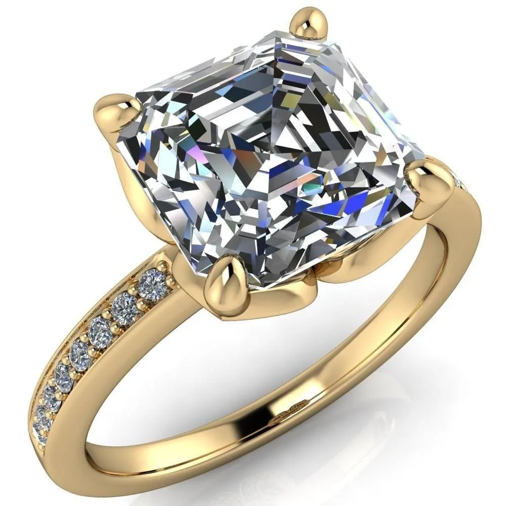 Dalton Asscher Moissanite 4 Prong Engagement Ring
