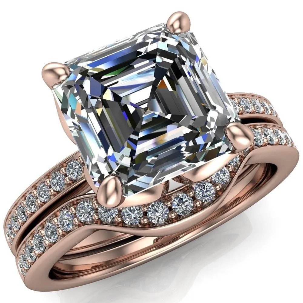 Dalton Asscher Moissanite 4 Prong Engagement Ring