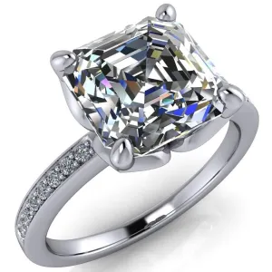 Dalton Asscher Moissanite 4 Prong Engagement Ring