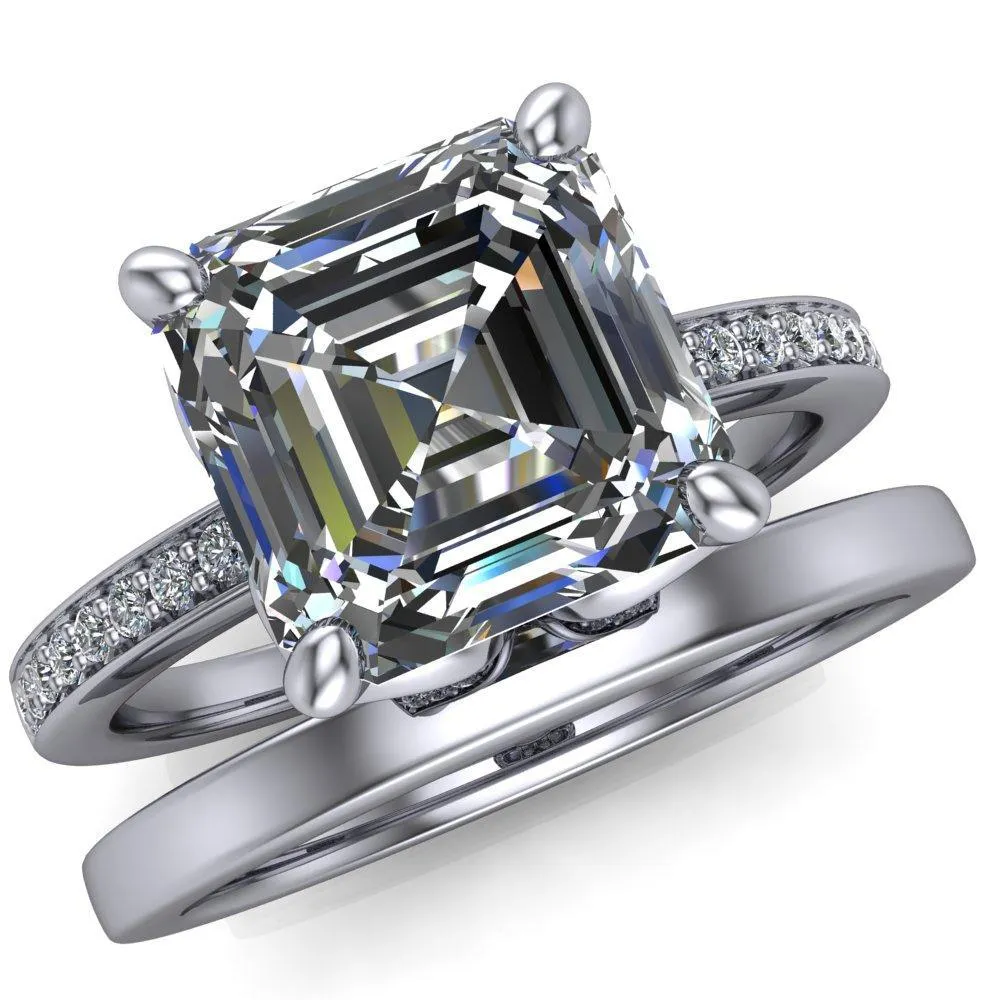 Dalton Asscher Moissanite 4 Prong Engagement Ring