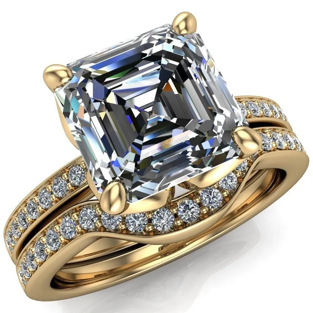 Dalton Asscher Moissanite 4 Prong Engagement Ring