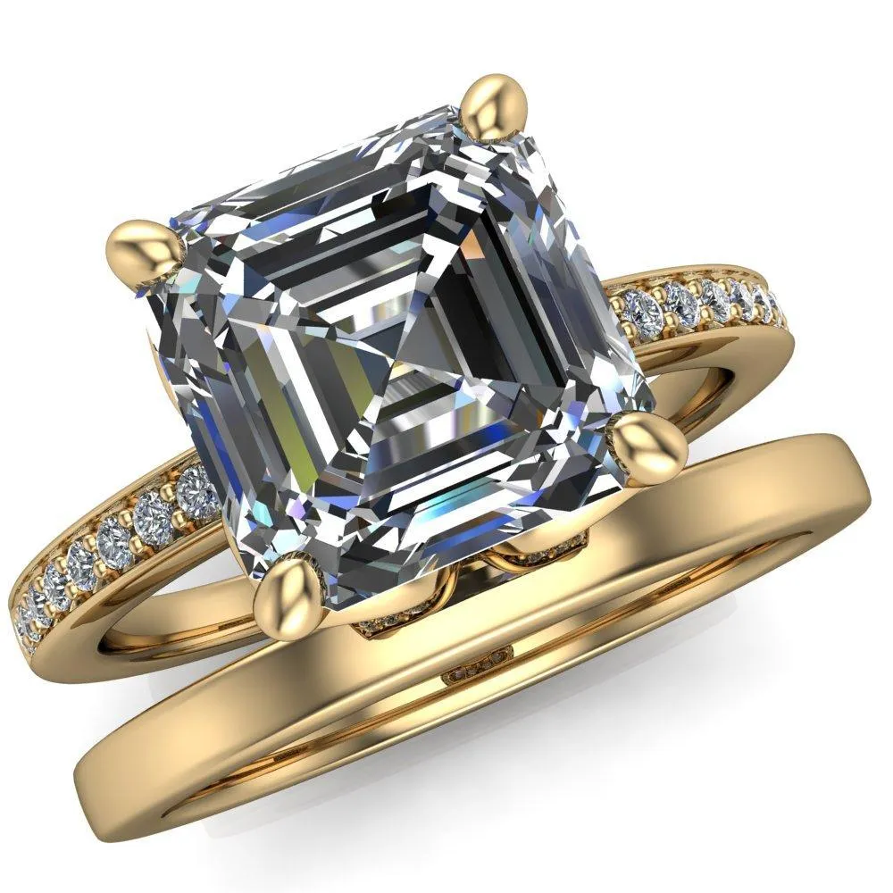 Dalton Asscher Moissanite 4 Prong Engagement Ring