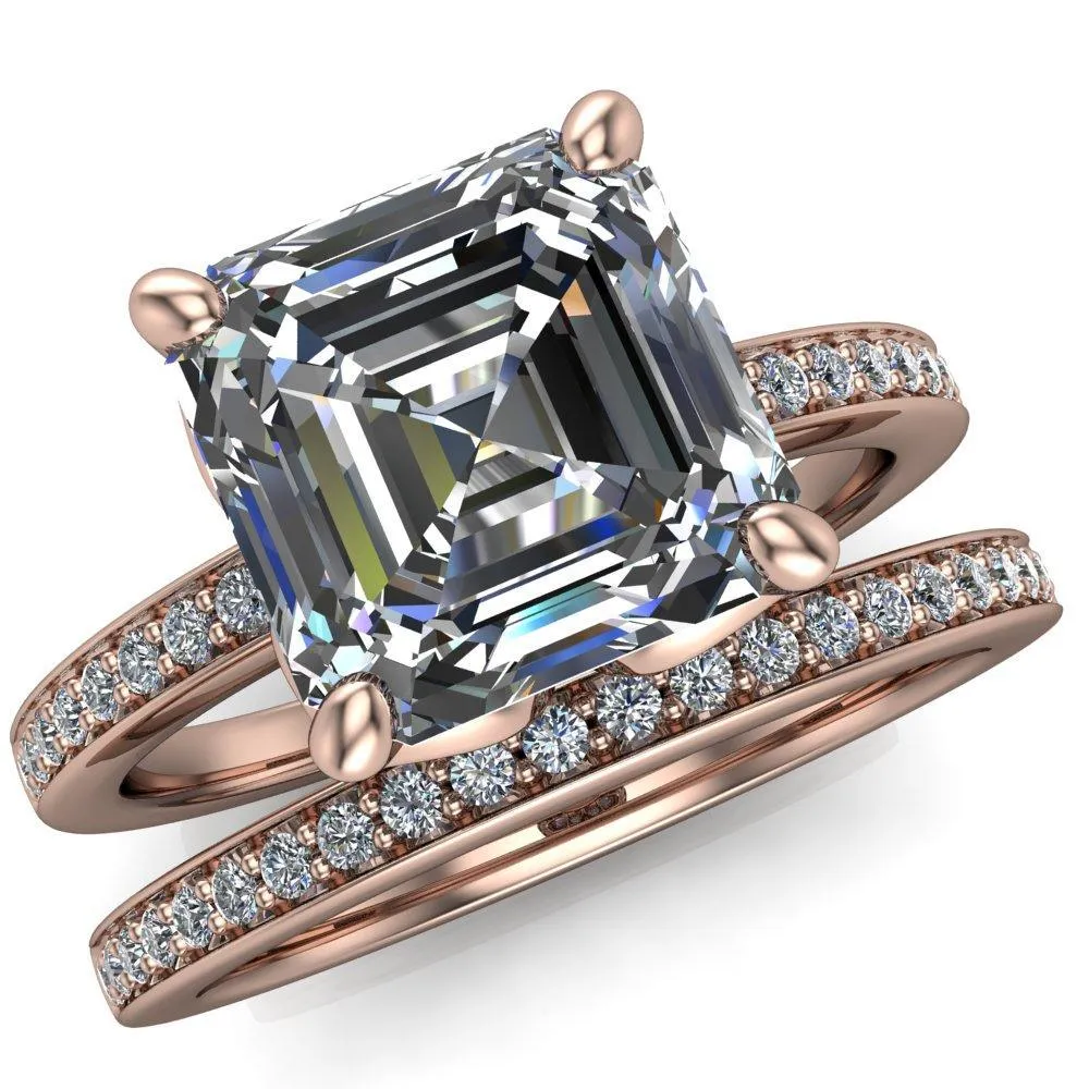 Dalton Asscher Moissanite 4 Prong Engagement Ring
