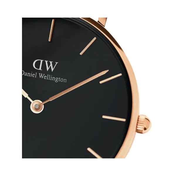 Daniel Wellington Black Mesh Bracelet Black Dial Quartz Watch for Ladies - DW00100201